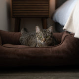 Chester & Lee | Fancy Corduroy Sleeper Dog Bed Brown