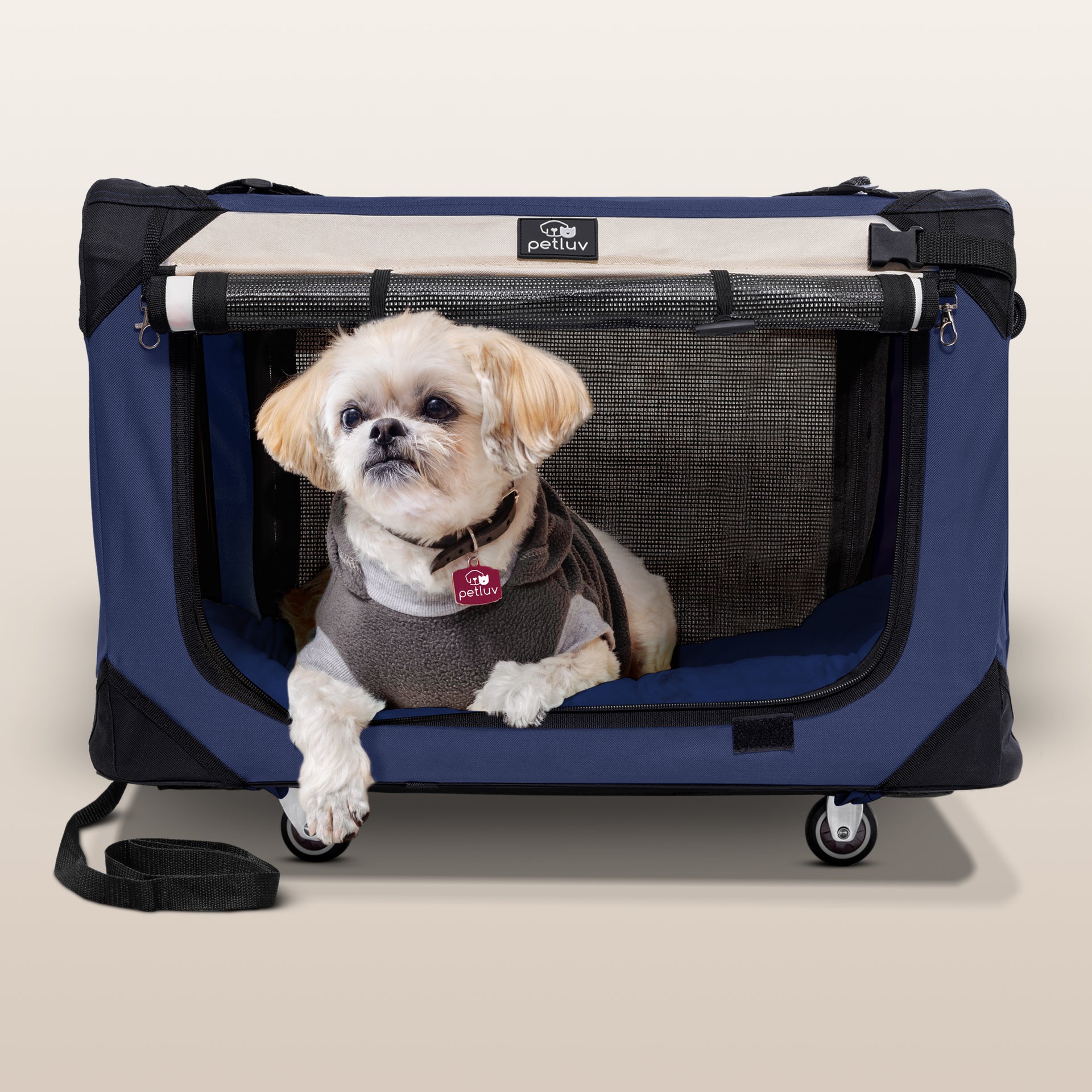 dog carrier stroller attachment PetLuv Pull-Along Rolling Cat & Dog Carrier & Travel Crate