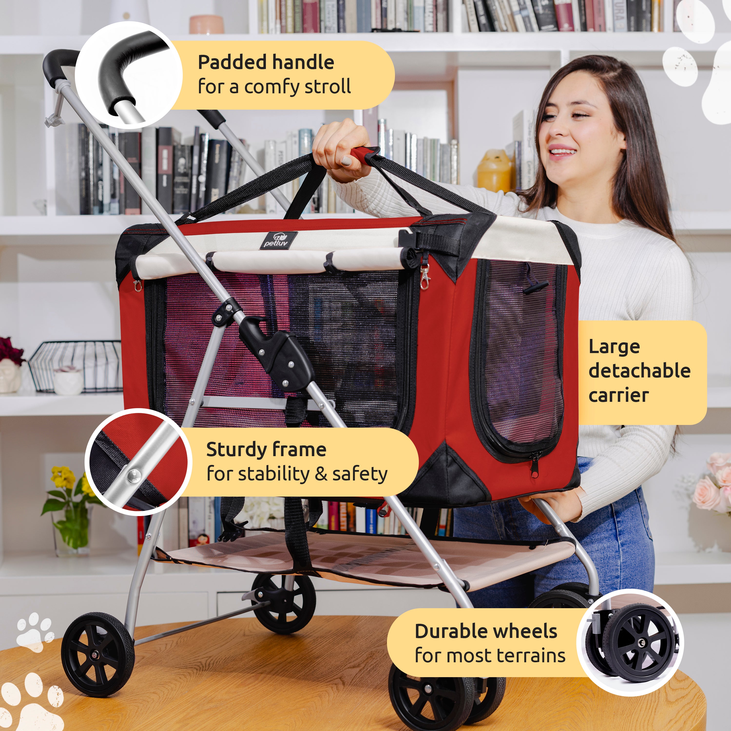 portable dog stroller Pet Carrier Stroller | Cat Carrier Stroller | Cat Carrier | PetLuv